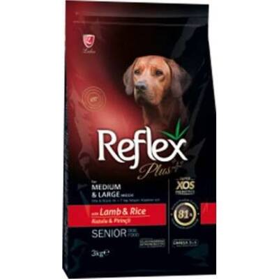 Reflex Plus Kuzu Etli Orta ve Büyük Irk Yaşlı Köpek Maması 3 KG - 1