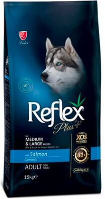 Reflex Plus Somonlu Orta ve Büyük Irk Yetişkin Köpek Maması 15 KG - 2