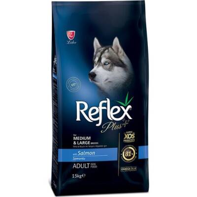 Reflex Plus Somonlu Orta ve Büyük Irk Yetişkin Köpek Maması 15 KG - 1