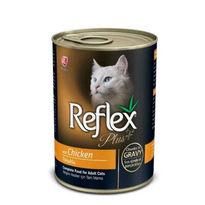 Reflex Plus Soslu Tavuklu ve Et Parçacıklı Konserve Yetişkin Kedi Maması 400 G - 1