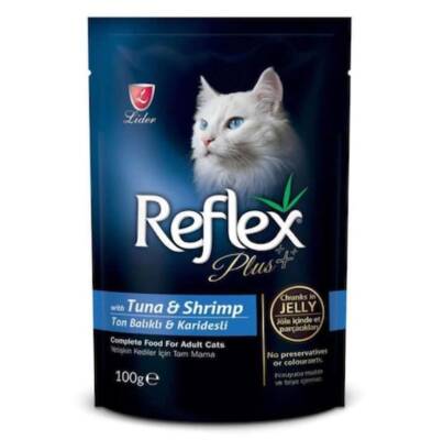 Reflex Plus Ton Balıklı ve Karidesli Pouch Yetişkin Kedi Yaş Maması 100 G - 1