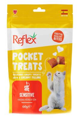 Reflex Pocket Treats Sensitive Yetişkin Kedi Ödül Maması 60gr - 1