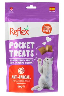 Reflex Pocket Treats Tüy Yumağı Kontrolü Yetişkin Kedi Ödül Maması 60gr - 1