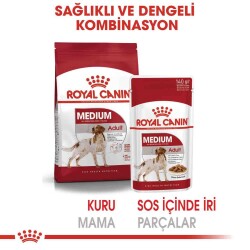 Royal Canin Medium Adult Orta Irk Yetişkin Köpekler İçin Parça Etli Yaş Mama 140 Gr - 5