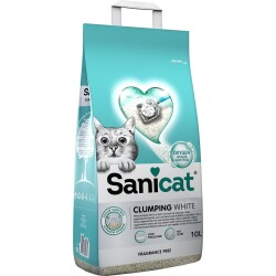 Sanicat Koku Kontrollü Topaklaşan Beyaz Tanecikli Kedi Kumu 10 L - 1