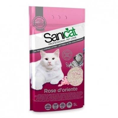 Sanicat Rose Doriente Topaklaşan Kedi Kumu 5 lt - 1