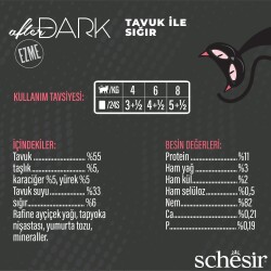 Schesir After Dark Pate Tavuk Etli ve Sığır Etli Tahılsız Yetişkin Kedi Konservesi 80 Gr - 3