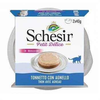 Schesir Delice Ton ve Kuzulu Kedi Mousse Mama 2x40 gr - 1