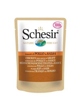 Schesir Pouch Kıyılmış Tavuklu Yaş Kedi Maması 85 Gr - 1