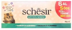 Schesir Tavuk Etli Ve Ton Balıklı Yavru Kedi Konserve Maması 85 Gr 6 al 5 Öde - 2