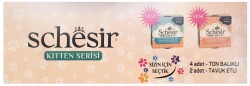 Schesir Tavuk Etli Ve Ton Balıklı Yavru Kedi Konserve Maması 85 Gr 6 al 5 Öde - 1