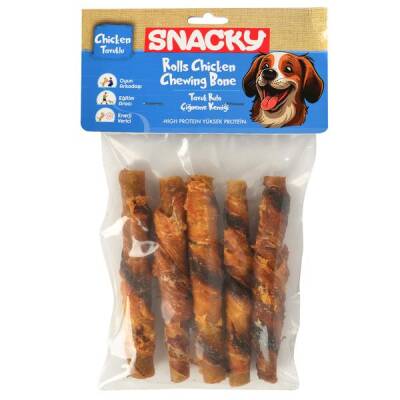 Snacky Çıtır Füme Tavuklu Köpek Kemiği 13 cm 5 Adet - 1