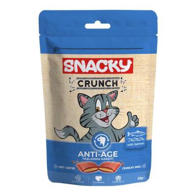 Snacky Crunchy Somonlu Kedi Ödülü Anti-Age 60 gr - 1