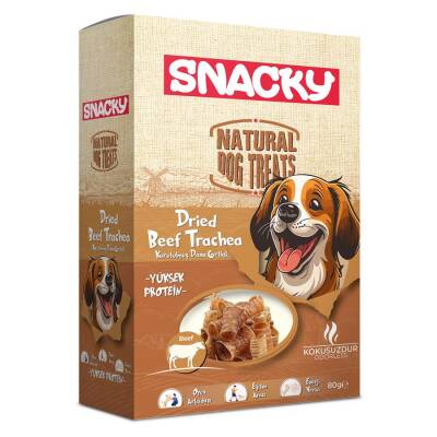 Snacky Kurutulmuş Dana Gırtlak Köpek Ödül Maması 80 gr - 1