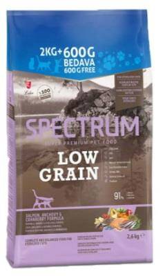 Spectrum Düşük Tahıllı Somon, Hamsi ve Yaban Mersinli Kısırlaştırılmış Kedi Maması 2kg+ 600 gr Hediyeli - 1