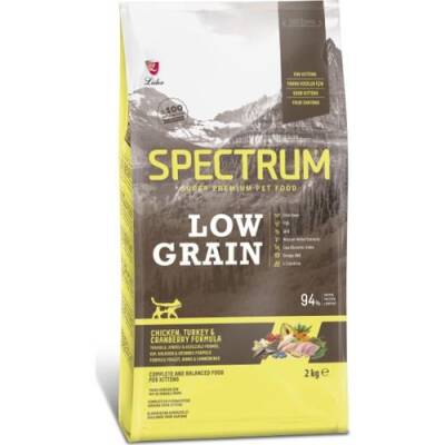 Spectrum Low Grain Tavuklu, Hindili ve Kızılcıklı Yavru Kedi Maması 12 KG +1 KG - 1