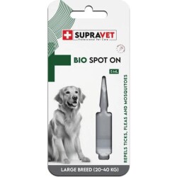 Supravet Büyük Irk Köpek Deri ve Tüy Bakım Yağı; Bit, Pire, Kene Dış Parazit Ense Damlası 20-40 kg (5ml) - 1