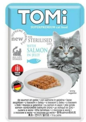 Tomi Pouch Tahılsız Somonlu Kısırlaştırılmış Yetişkin Kedi Konservesi 85 gr - 1