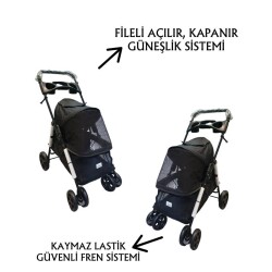 Tommy Evcil Hayvan Arabası 85x46x*91,5cm Siyah Max 15 Kg - 2