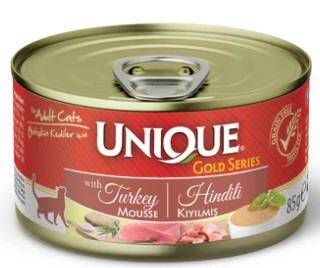 Unique Gold Series Hindili Konserve Yaş Kedi Maması 85 gr - 1