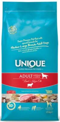 Unıque Medium Large Adult Kuzu Etli Yetişkin Köpek Maması 15 Kg - 1