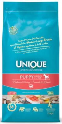 Unıque Medium Large Puppy Somonlu Hamsili Yavru Köpek Maması 15 Kg - 1