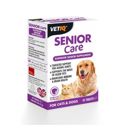 Vet IQ Senior Care İleri Yaş Köpekler İçin Vitamin Mineral Takviye 45 tablet - 1