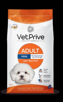 Vet Prive Mini Adult Küçük Irk Somonlu Köpek Maması 3 Kg - 1