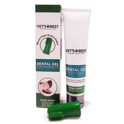 Vet's Best Aloe Vera ve Nane Özlü Köpek Diş Macunu 100 gr+ Silikon Parmak Diş Fırçası Hediye - 1