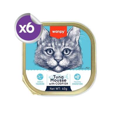 Wanpy Alutray Ton Balıklı ve Tavuklu Pate Yetişkin Kedi Konservesi 6x40gr - 1