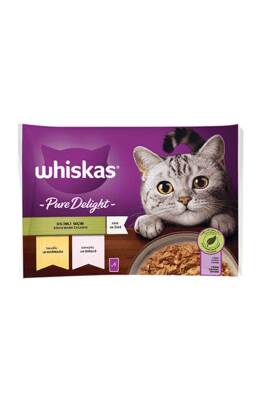 Whiskas Pouch Pure Delight Jöle Içinde Tavuklu Ve Somonlu Yetişkin Kedi Konservesi 85 gr 4 lü - 1