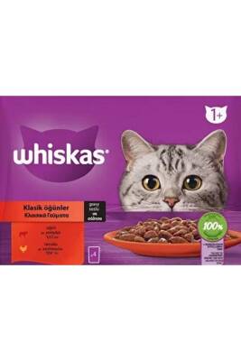 Whiskas Pouch Sos İçinde Sığırlı ve Tavuklu Yetişkin Kedi Konservesi 85gr (4'lü) - 1